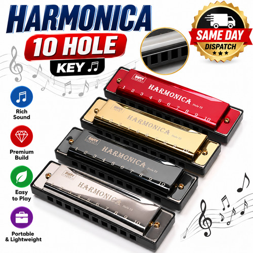 New silver swan harmonica - silver,